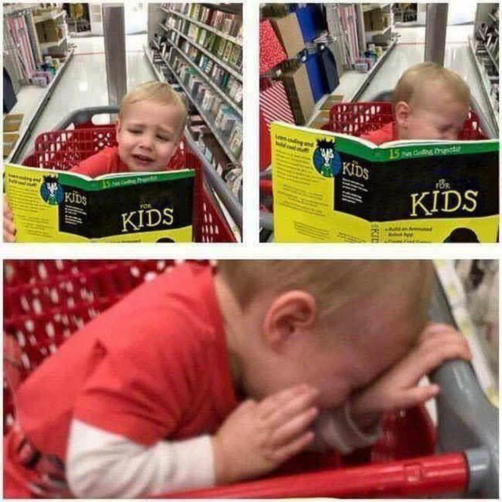 Baby reading Dummies Book [Correct Text Boxes] Blank Meme Template