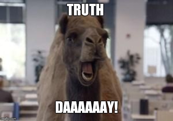 Hump Day Camel | TRUTH DAAAAAAY! | image tagged in hump day camel | made w/ Imgflip meme maker