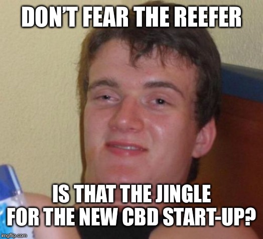 10 Guy Meme | DON’T FEAR THE REEFER; IS THAT THE JINGLE FOR THE NEW CBD START-UP? | image tagged in memes,10 guy | made w/ Imgflip meme maker
