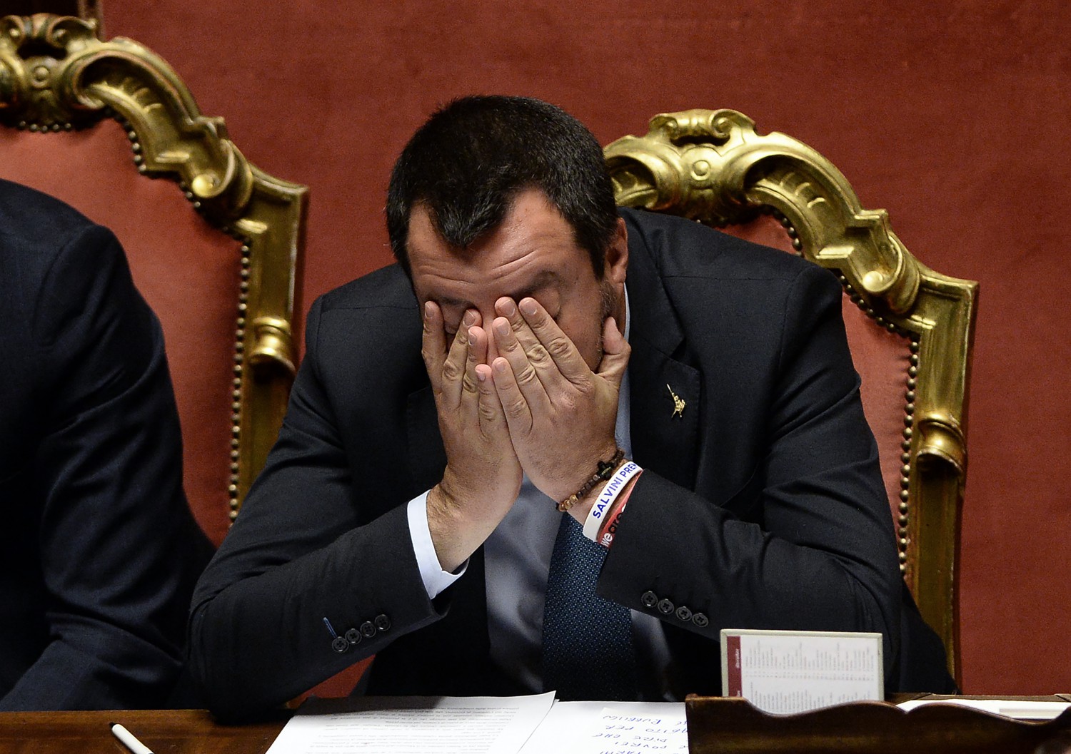 Salvini piange Blank Meme Template