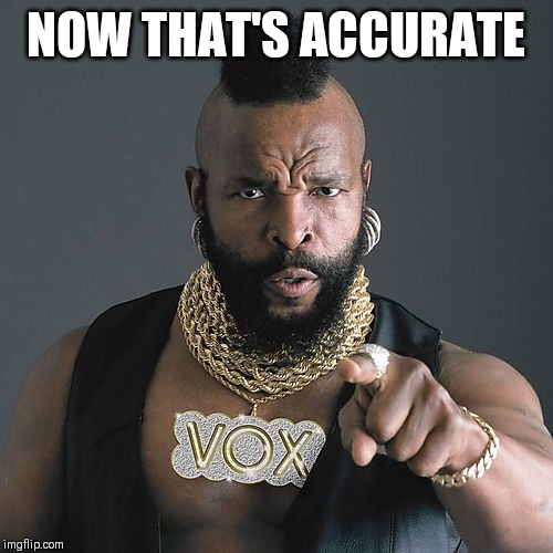 Mr T Pity The Fool Meme | NOW THAT'S ACCURATE | image tagged in memes,mr t pity the fool | made w/ Imgflip meme maker