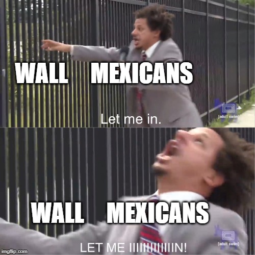 let me in | WALL     MEXICANS; WALL     MEXICANS | image tagged in let me in | made w/ Imgflip meme maker
