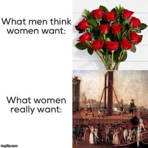 #EatTheRich | image tagged in french revolution,what women want,eat the rich,guillotine | made w/ Imgflip meme maker
