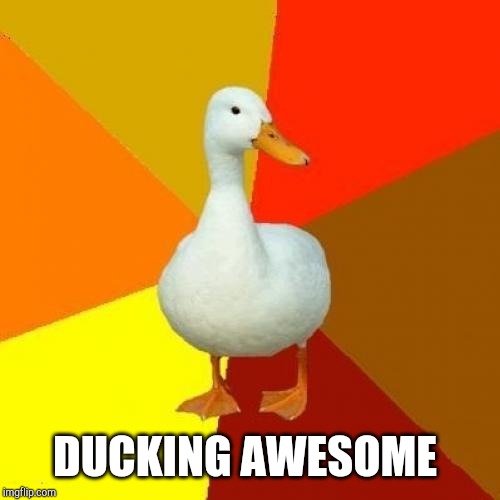 Tech Impaired Duck Meme | DUCKING AWESOME | image tagged in memes,tech impaired duck | made w/ Imgflip meme maker