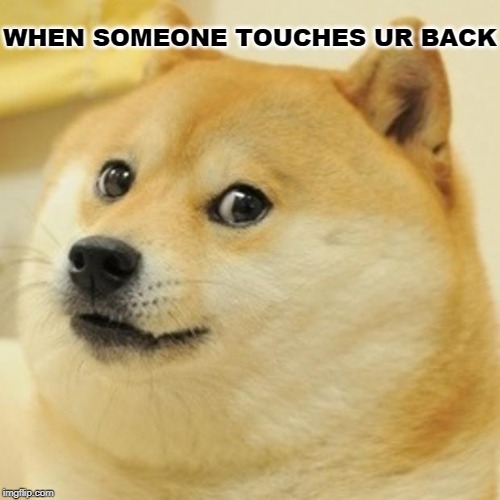 Doge | WHEN SOMEONE TOUCHES UR BACK | image tagged in memes,doge | made w/ Imgflip meme maker