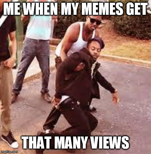 faintbruh | ME WHEN MY MEMES GET THAT MANY VIEWS | image tagged in faintbruh | made w/ Imgflip meme maker