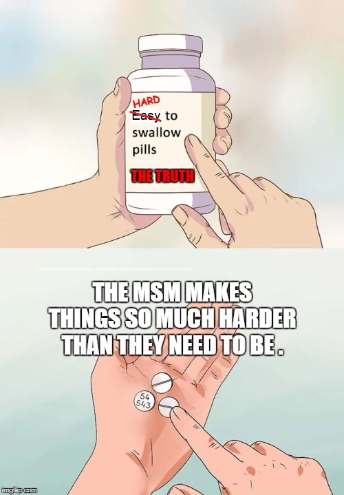 The TRUTH is not hard to swallow | HARD; THE MSM MAKES THINGS SO MUCH HARDER THAN THEY NEED TO BE . | image tagged in msm,politics | made w/ Imgflip meme maker