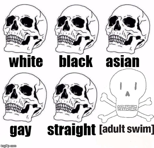 Idiot Skull Meme | white      black     asian; gay      straight | image tagged in idiot skull meme | made w/ Imgflip meme maker