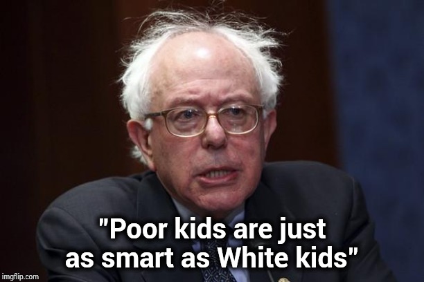 Bernie Sanders | "Poor kids are just as smart as White kids" | image tagged in bernie sanders | made w/ Imgflip meme maker