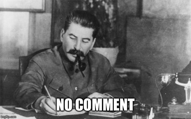 Stalin diary | NO COMMENT | image tagged in stalin diary | made w/ Imgflip meme maker