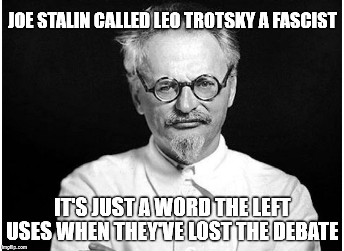 JOE STALIN CALLED LEO TROTSKY A FASCIST; IT'S JUST A WORD THE LEFT USES WHEN THEY'VE LOST THE DEBATE | image tagged in liberal logic | made w/ Imgflip meme maker