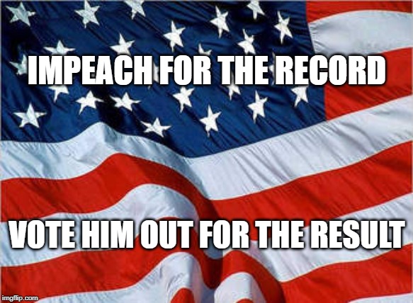 USA Flag | IMPEACH FOR THE RECORD; VOTE HIM OUT FOR THE RESULT | image tagged in usa flag | made w/ Imgflip meme maker