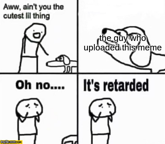 Oh no it's retarded! | the guy who uploaded this meme | image tagged in oh no it's retarded | made w/ Imgflip meme maker