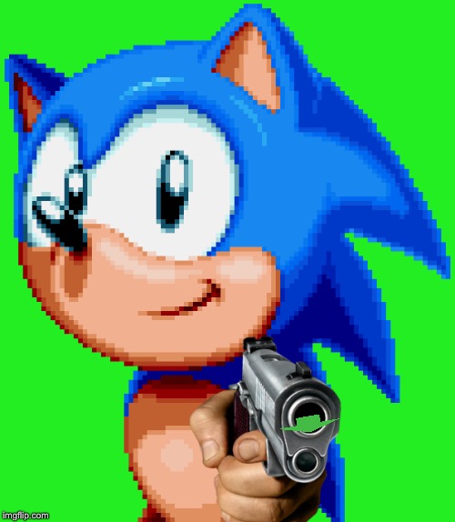 sonic with a gun | image tagged in sonic with a gun | made w/ Imgflip meme maker