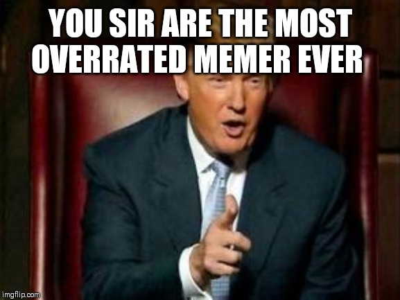 Donald Trump | YOU SIR ARE THE MOST OVERRATED MEMER EVER | image tagged in donald trump | made w/ Imgflip meme maker