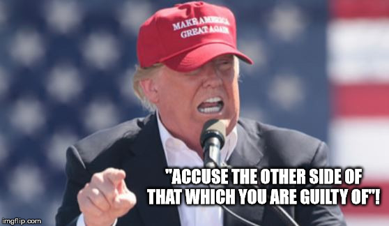 Nazi narcissist in chief. | "ACCUSE THE OTHER SIDE OF THAT WHICH YOU ARE GUILTY OF"! | image tagged in donald trump,maga,nazism,projection,narcissist,liar | made w/ Imgflip meme maker
