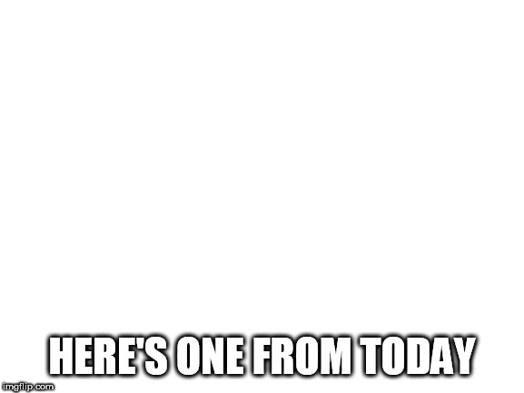 Blank White Template | HERE'S ONE FROM TODAY | image tagged in blank white template | made w/ Imgflip meme maker