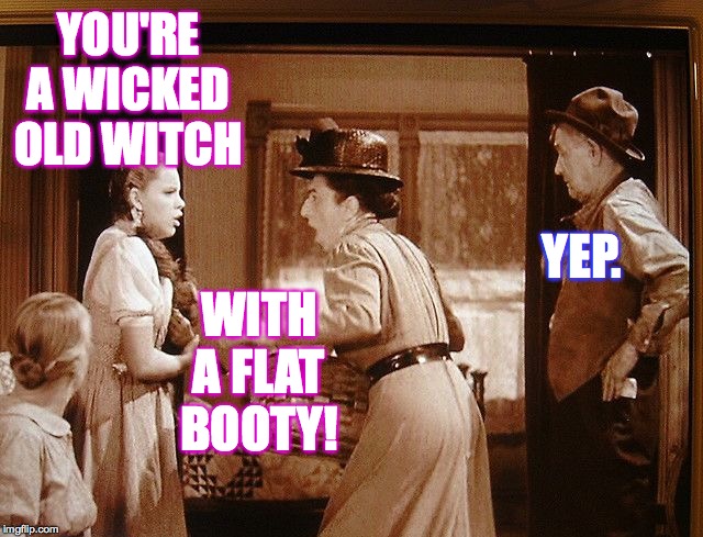YOU'RE A WICKED OLD WITCH YEP. WITH A FLAT BOOTY! | made w/ Imgflip meme maker