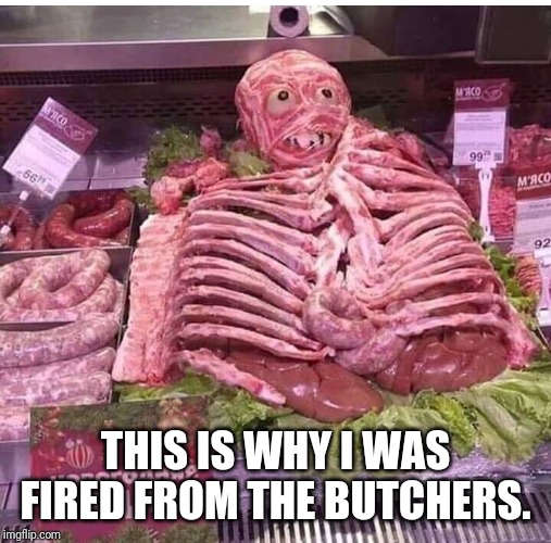 You're fired Bob. | THIS IS WHY I WAS FIRED FROM THE BUTCHERS. | image tagged in meatwad,butcher | made w/ Imgflip meme maker