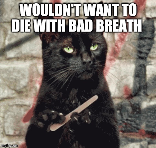 WOULDN'T WANT TO DIE WITH BAD BREATH | made w/ Imgflip meme maker