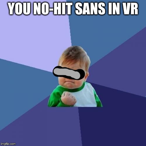 Success Kid Meme | YOU NO-HIT SANS IN VR | image tagged in memes,success kid | made w/ Imgflip meme maker