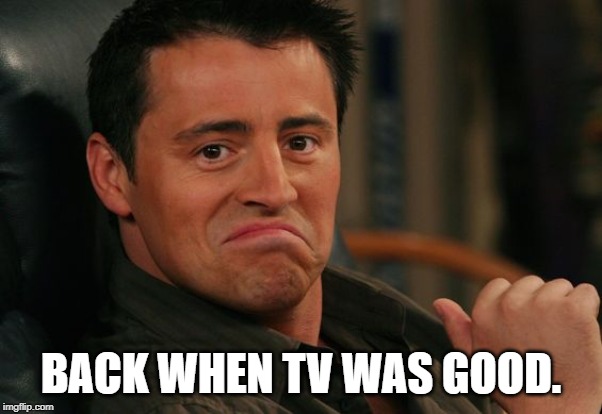 Proud Joey | BACK WHEN TV WAS GOOD. | image tagged in proud joey | made w/ Imgflip meme maker