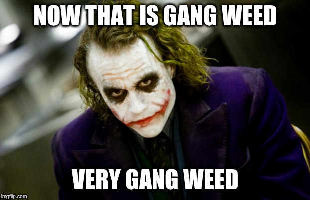 why so serious joker | NOW THAT IS GANG WEED VERY GANG WEED | image tagged in why so serious joker | made w/ Imgflip meme maker