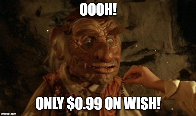 Ooh, plastic! | OOOH! ONLY $0.99 ON WISH! | image tagged in ooh plastic | made w/ Imgflip meme maker