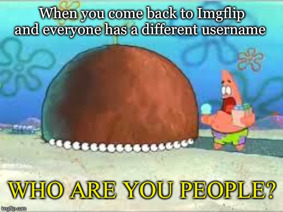WHO ARE YOU PEOPLE? | When you come back to Imgflip and everyone has a different username; WHO ARE YOU PEOPLE? | image tagged in who are you people,memes,imgflip | made w/ Imgflip meme maker