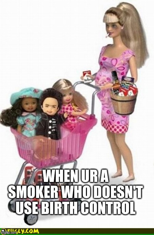 Newport barbie | WHEN UR A SMOKER WHO DOESN'T USE BIRTH CONTROL | image tagged in newport barbie | made w/ Imgflip meme maker