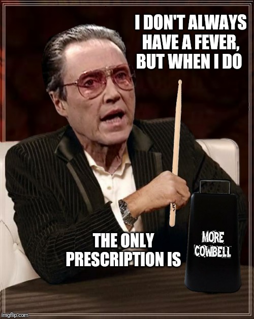 I DON'T ALWAYS HAVE A FEVER, BUT WHEN I DO THE ONLY PRESCRIPTION IS | made w/ Imgflip meme maker