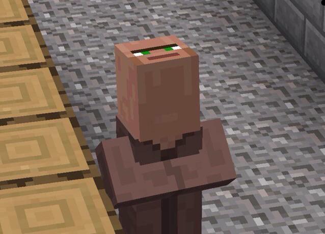 High Quality Villager Looking Up Blank Meme Template