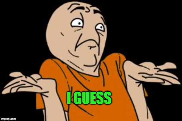 i dunno | I GUESS | image tagged in i dunno | made w/ Imgflip meme maker