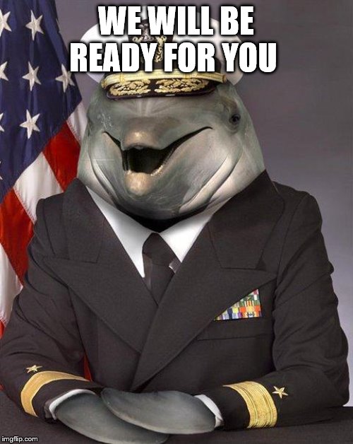 Dolphin | WE WILL BE READY FOR YOU | image tagged in dolphin | made w/ Imgflip meme maker