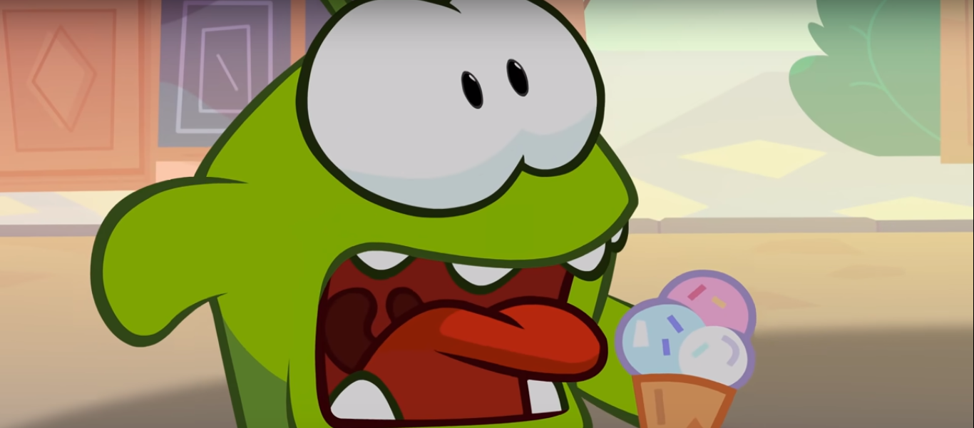 High Quality Om Nom with his mouth open Blank Meme Template