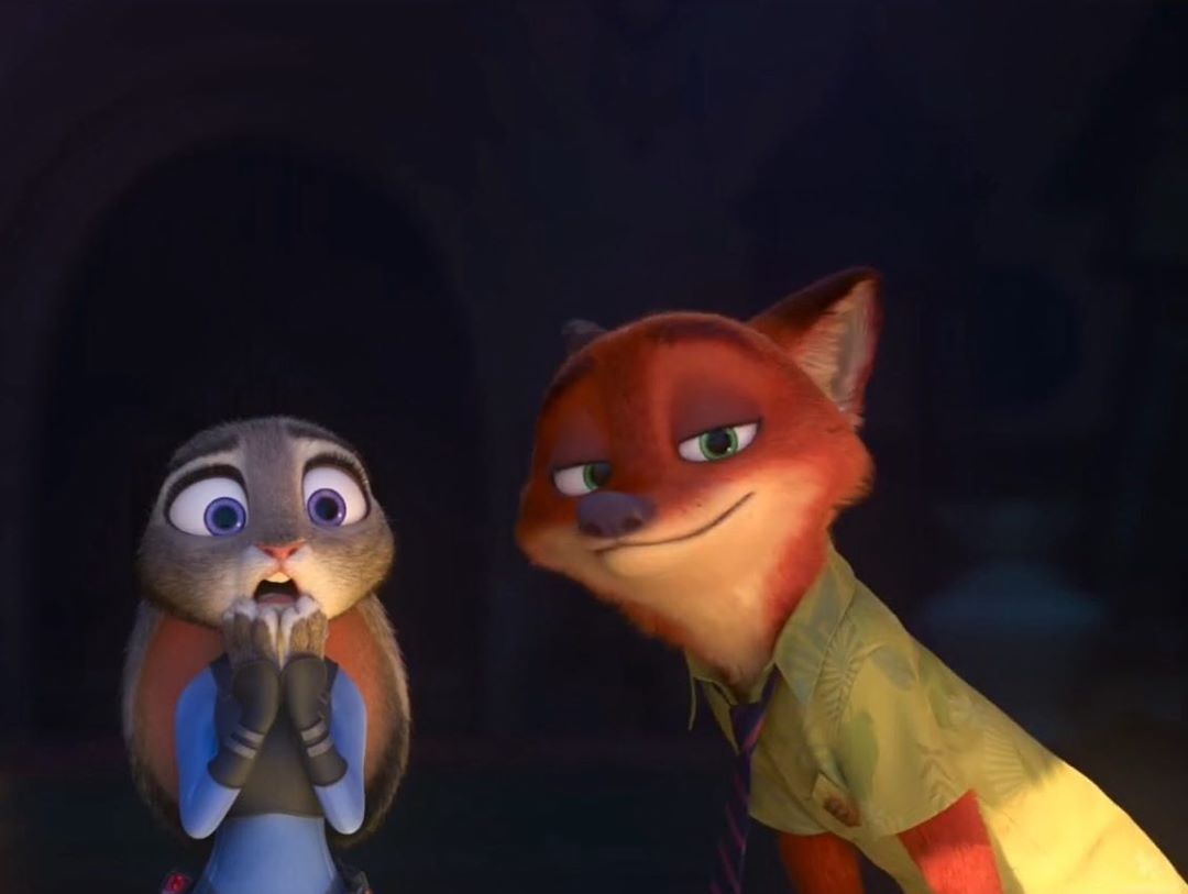 Judy Hopps shocked Nick Wilde happy Blank Meme Template