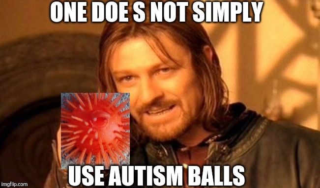 One Does Not Simply Meme | ONE DOE S NOT SIMPLY; USE AUTISM BALLS | image tagged in memes,one does not simply | made w/ Imgflip meme maker