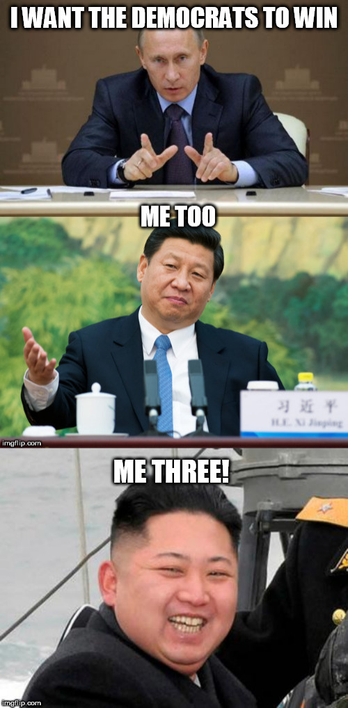 ME THREE! | image tagged in happy kim jong un,bad guys | made w/ Imgflip meme maker