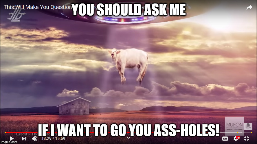 LOUD VOICE | YOU SHOULD ASK ME; IF I WANT TO GO YOU ASS-HOLES! | image tagged in loud voice | made w/ Imgflip meme maker