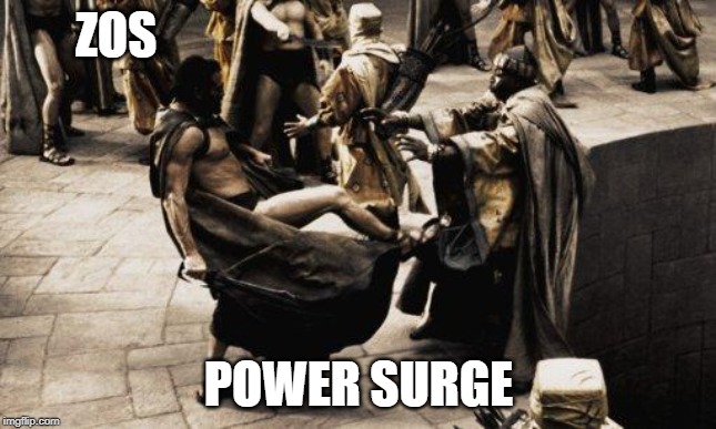Sparta Kick | ZOS; POWER SURGE | image tagged in sparta kick | made w/ Imgflip meme maker