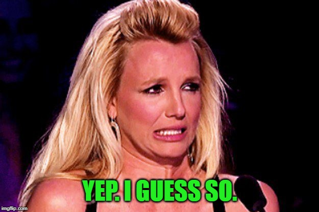 Britney spears | YEP. I GUESS SO. | image tagged in britney spears | made w/ Imgflip meme maker