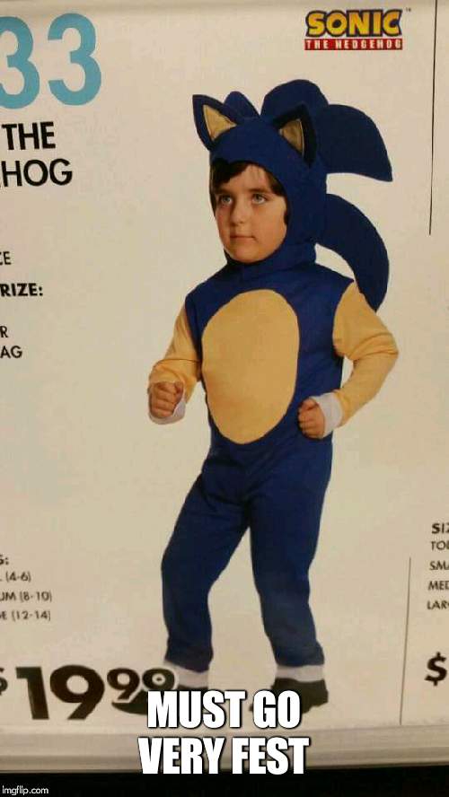 Sanic kid | MUST GO VERY FEST | image tagged in sanic kid | made w/ Imgflip meme maker