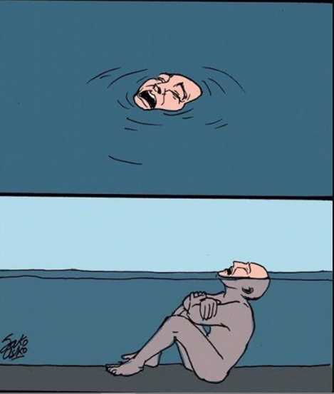 Crying Guy Drowning Blank Meme Template