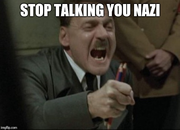 Hitler Downfall | STOP TALKING YOU NAZI | image tagged in hitler downfall | made w/ Imgflip meme maker