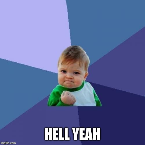 Success Kid | HELL YEAH | image tagged in memes,success kid | made w/ Imgflip meme maker
