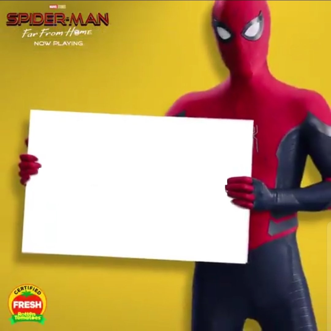 High Quality Spider-Man holding a Sign Blank Meme Template