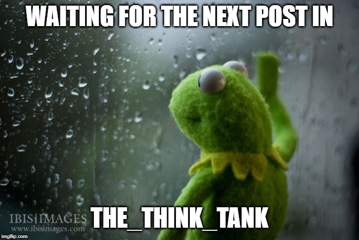 kermit window | WAITING FOR THE NEXT POST IN; THE_THINK_TANK | image tagged in kermit window | made w/ Imgflip meme maker