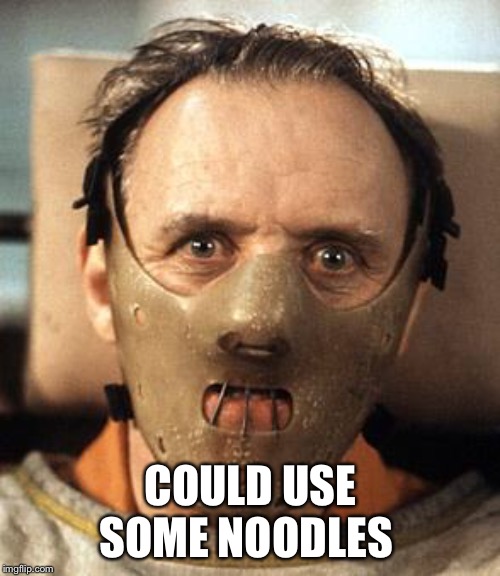 Hannibal Lecter | COULD USE SOME NOODLES | image tagged in hannibal lecter | made w/ Imgflip meme maker