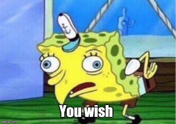 Mocking Spongebob Meme | You wish | image tagged in memes,mocking spongebob | made w/ Imgflip meme maker