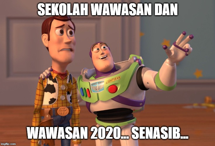 X, X Everywhere Meme | SEKOLAH WAWASAN DAN; WAWASAN 2020... SENASIB... | image tagged in memes,x x everywhere | made w/ Imgflip meme maker